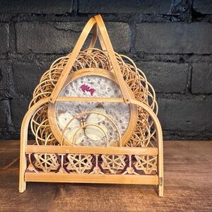 Vintage Butterfly Coaster Set with Caddy